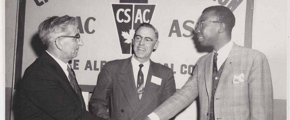 Cal Best (right) and leaders of the Civil Service Association of Canada, a precursor to PSAC