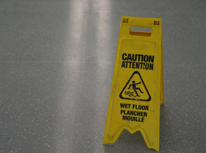 wet floor caution sign