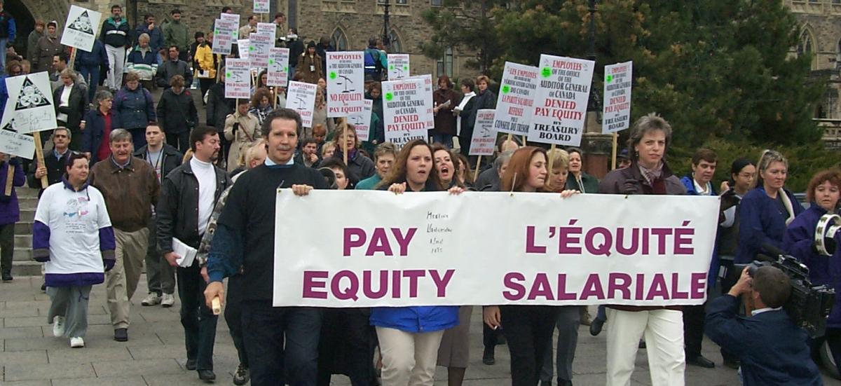 Auditor General of Canada workers rally for pay equity