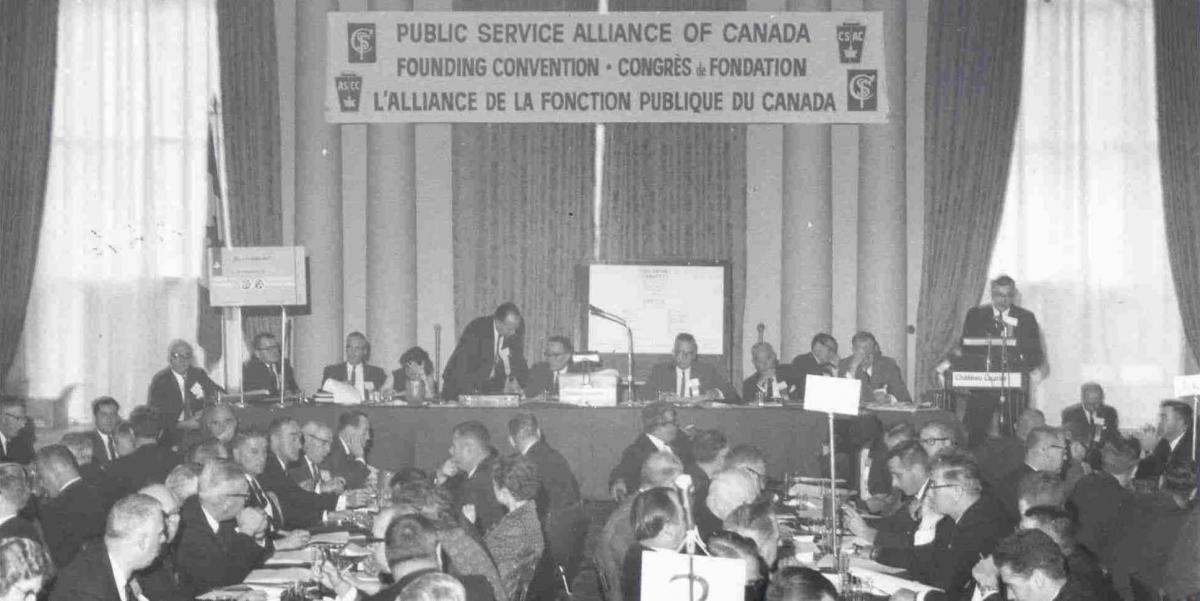 Scene from PSAC founding convention
