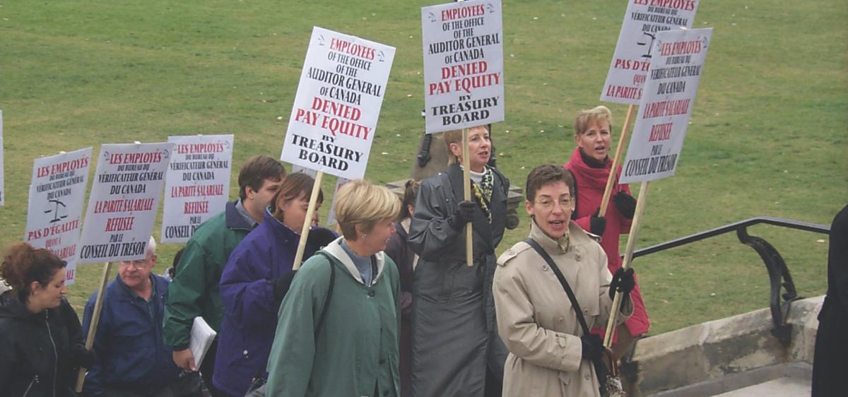 Auditor General of Canada workers rally for pay equity