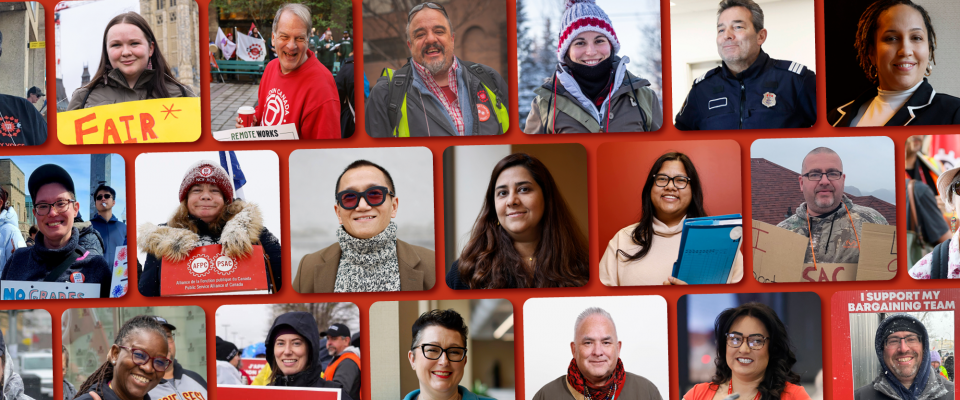 A photo collage of PSAC members