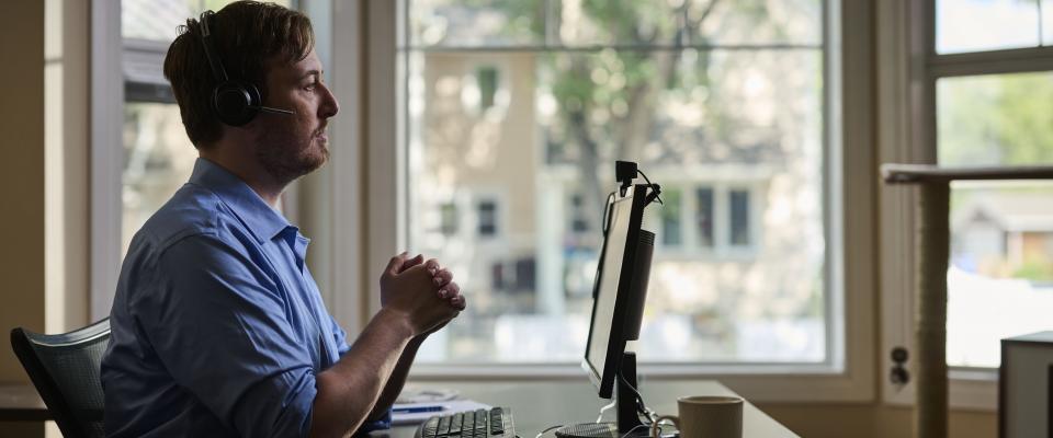 Worker at a computer