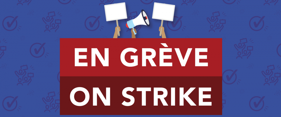 image avec texte en greve on strike