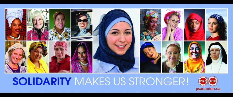 Poster of women wearing different kinds of head scarves