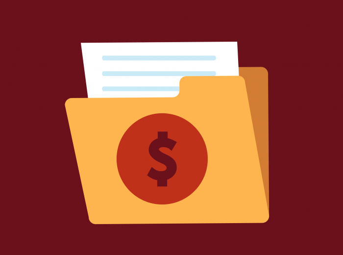 Folder with dollar logo