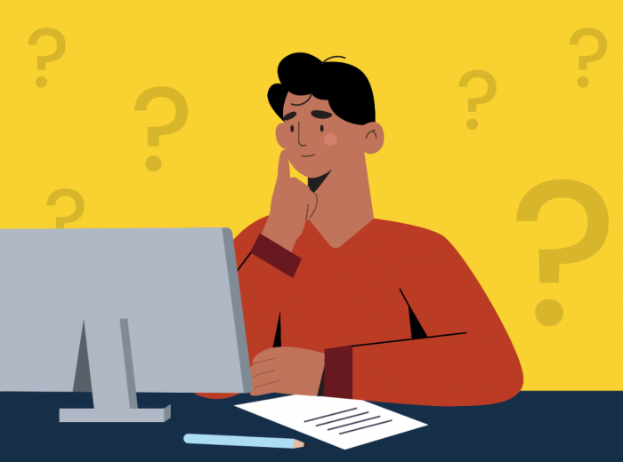 Image of man on computer