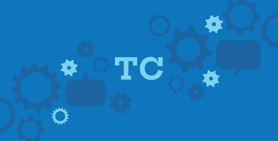 Blue cogs on background
