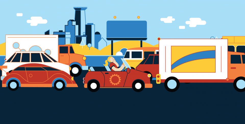 Illustration from the video of traffic congestion.