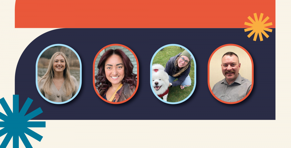 picture of members on a colourful background