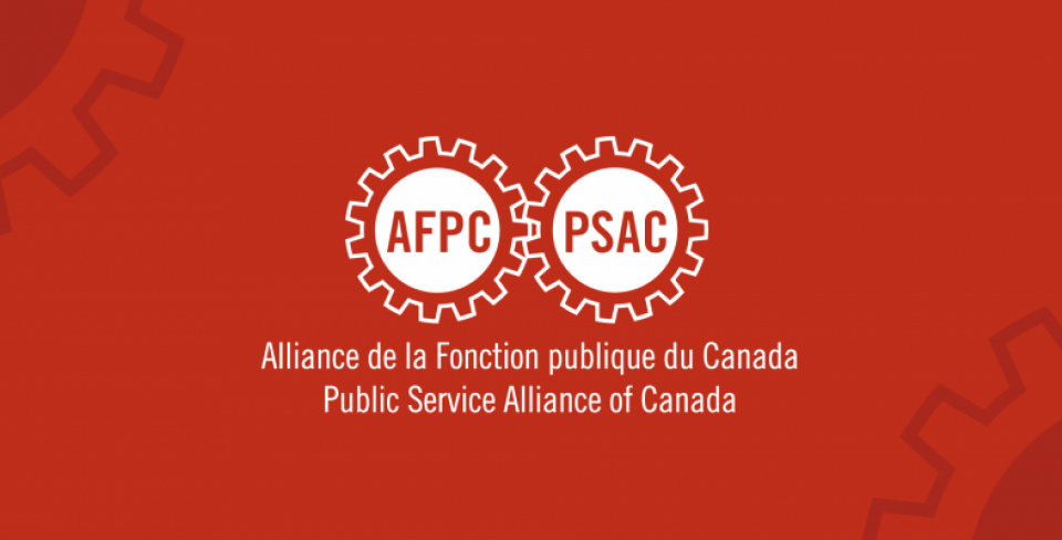 Graphique rouge avec le logo bilingue de l'AFPC en blanc.